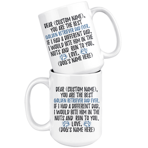 Personalized Best Golden Retriever Dog Dad Coffee Mug (15 oz)