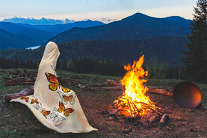 Monarch Butterfly Pink Hooded Blanket