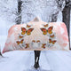 Monarch Butterfly Pink Hooded Blanket