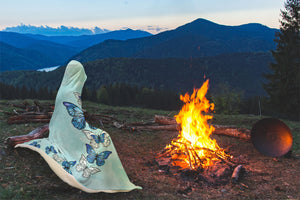 Morpho Butterfly Blue Hooded Blanket (SB)