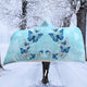 Morpho Butterfly Blue Hooded Blanket (SB)