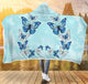 Morpho Butterfly Blue Hooded Blanket (SB)