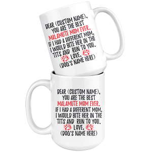 Personalized Best Alaskan Malamute Mom Coffee Mug (15 oz)