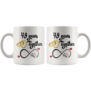 49 Years Together Anniversary Coffee Mug (11 oz) - Freedom Look