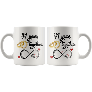 41st Wedding Anniversary Gift For Him And Her, 41st Anniversary Mug For Husband & Wife, Married For 41 Years, 41 Years Together With Her (11 z )