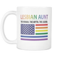 Best Lesbian Aunt Ever Coffee Mug - Lesbian Aunt Gifts - Lesbian Gf Gifts - Rainbow Flag Lesbian Pride Teacup (11 oz) - Freedom Look