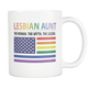 Best Lesbian Aunt Ever Coffee Mug - Lesbian Aunt Gifts - Lesbian Gf Gifts - Rainbow Flag Lesbian Pride Teacup (11 oz) - Freedom Look