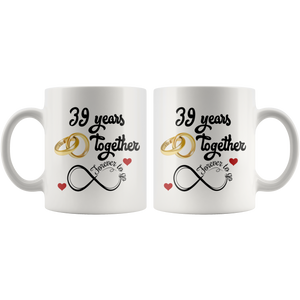 39th Wedding Anniversary Gift For Him And Her, Married For 39 Years, 39th Anniversary Mug For Husband & Wife, 39 Years Together With He (11 oz )