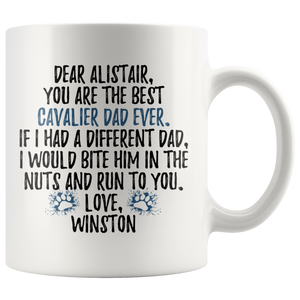 Personalized Cavalier Dog Winston Dad Alistair Coffee Mug (11 oz)