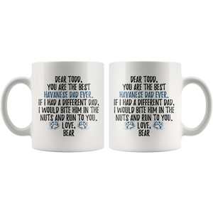 Personalized Havanese Dog Bear Dad Todd Coffee Mug (11 oz)