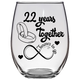 FTG - 22th Wedding Wine Glass (Laser Etched)