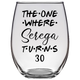 The One Where Serega Turns 30 Years Stemless Wine Glass (Laser Etched)