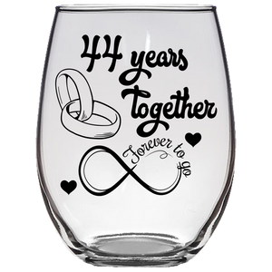 FTG - 44th Wedding Wine Glass (Laser Etched)