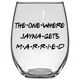 The One Where Jayna Gets Married Stemless Wine Glass (Laser Etched)