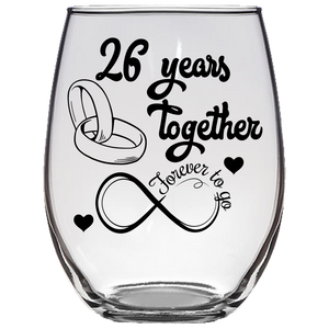 FTG - 26th Wedding Wine Glass (Laser Etched)