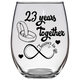 23rd Anniversary - Forever To Go Stemless Wine Glass (Laser Etched)