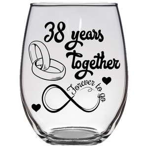 38 FTG - Anniversary - Stemless Wine Glass (Laser Etched)