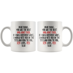 Personalized Dog Ilsa Aunt Paige Coffee Mug (11 oz)