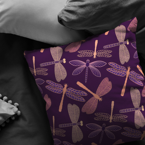 Dragonfly Pattern Pillows With Insert - Freedom Look