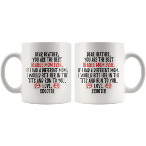 Beagle Dog Scooter Mom Heather Coffee Mug (11 oz)