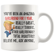 Funny Fantastic Girlfriend For 1 Year Coffee Mug, First Anniversary Girlfriend Trump Gifts, 1st Anniversary Mug, 1 Year Together With Her  (11oz)