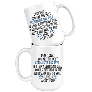 Personalized Schnauzer Dog Wyatt Earp Dad Tony Coffee Mug (15 oz)