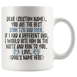 Personalized Best Shih Tzu Dog Dad Coffee Mug (11 oz)