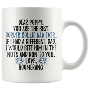 Personalized Border Collie Boomerang Dad Poppy Coffee Mug (11 oz)