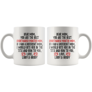Personalized German Shorthaired Pointer Dog Libby & Brody Coffee Mom (11 oz)