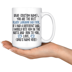 Personalized Best Black Labrador Dog Dad Coffee Mug (15 oz)