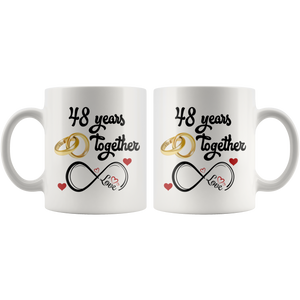 48th Wedding Anniversary Gift For Him And Her, 48th Anniversary Mug For Husband & Wife, Married For 48 Years, 48 Years Together With Her (11 oz )