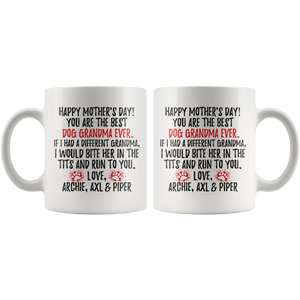 Personalized Dog Archie, Axl & Piper Grandma Happy Mother's Day Coffee Mug (11 oz)