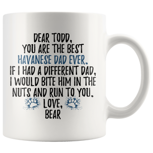 Personalized Havanese Dog Bear Dad Todd Coffee Mug (11 oz)