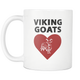 Viking Goat Heart Coffee Mug - Viking Goats Owner Gifts - I Like & Love My Goats Coffee Cup - Great Goat Gift For Men And Women (11 oz)