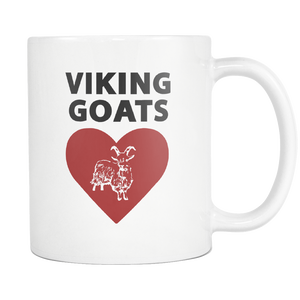 Viking Goat Heart Coffee Mug - Viking Goats Owner Gifts - I Like & Love My Goats Coffee Cup - Great Goat Gift For Men And Women (11 oz)