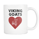 Viking Goat Heart Coffee Mug - Viking Goats Owner Gifts - I Like & Love My Goats Coffee Cup - Great Goat Gift For Men And Women (11 oz)