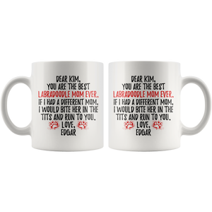Personalized Labradoodle Dog Edgar Mom Kim Coffee Mug (11 oz)