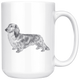 Long Haired Weenie Dog Mug - Long Haired Dachshund Mug - Great Gift For Long-haired Wiener Owner (15 oz)