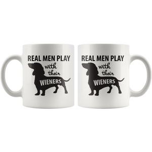 Daschund Dad Mug - Lil Weiners - Real Men Play With Their Wieners - Great Gift For Dachshund Owner - Freedom Look