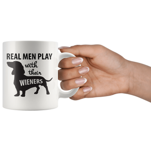 Daschund Dad Mug - Lil Weiners - Real Men Play With Their Wieners - Great Gift For Dachshund Owner - Freedom Look