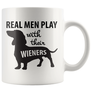Daschund Dad Mug - Lil Weiners - Real Men Play With Their Wieners - Great Gift For Dachshund Owner - Freedom Look