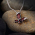 Red & 925 Sterling Silver Butterfly Pendant
