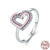 Romantic Glittering Double Heart - 925 Sterling Silver - Freedom Look
