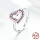 Romantic Glittering Double Heart - 925 Sterling Silver - Freedom Look