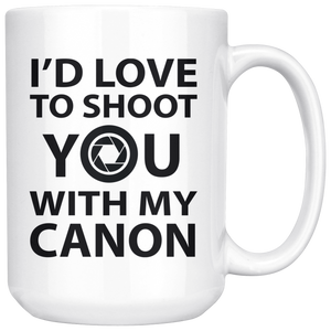 Photographer Coffee Mug - Unique Funny Gift For Him Or Her - Photography Gag Gifts - I Shoot People With My Camera - Photography Related Gifts (15 oz)