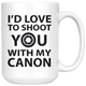 Photographer Coffee Mug - Unique Funny Gift For Him Or Her - Photography Gag Gifts - I Shoot People With My Camera - Photography Related Gifts (15 oz)