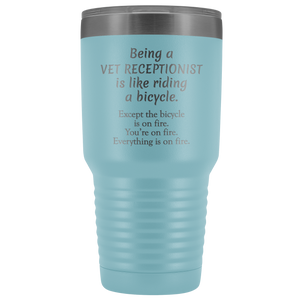 Vet Receptionist Tumbler Funny Gift, Vet Office Worker, Veterinary Medicine Tumbler, Veterinary Assistant Present, Vet Nurse Tumbler (30 oz)