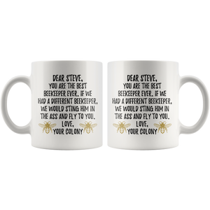 Personalized Best Beekeeper Coffee Mug - Steve (11 oz)