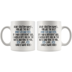 Personalized Best Shih Tzu Dog Dad Coffee Mug (11 oz)