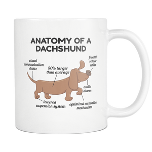 Dachshund Anatomy Mug Weenie Weiner Dog - Great Funny Gift For Daschund Owner Mug (11 oz) - Freedom Look